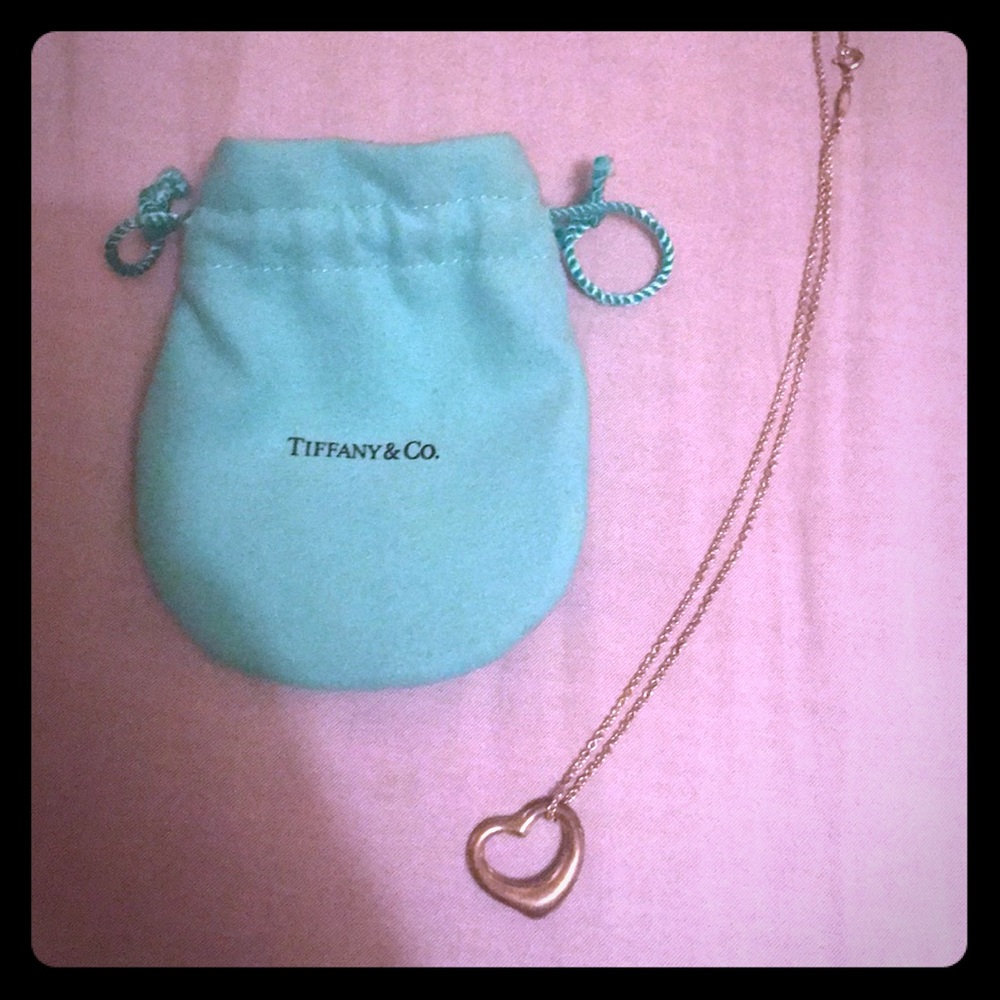 Tiffany & Co. Open Heart Silver Pendant